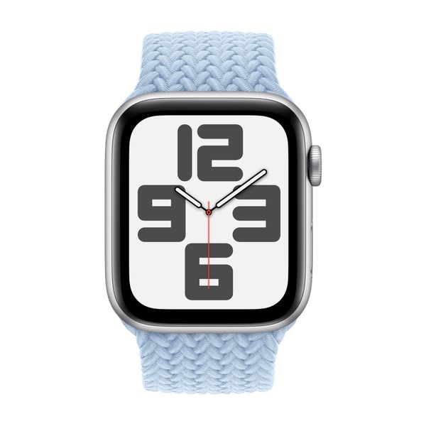 Apple Geflochtenes Solo Loop für  Apple Watch Series 1 - 9 / SE (38/40/41 mm) | Series 10 / 11 (42 mm) - Größe 9 - Light Blue