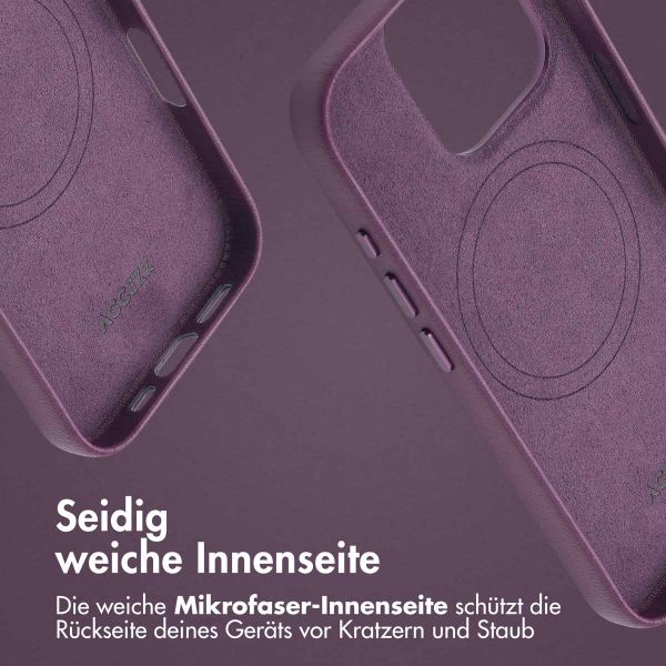 Accezz MagSafe Leather Backcover für das Apple iPhone 16 Pro - Heath Purple
