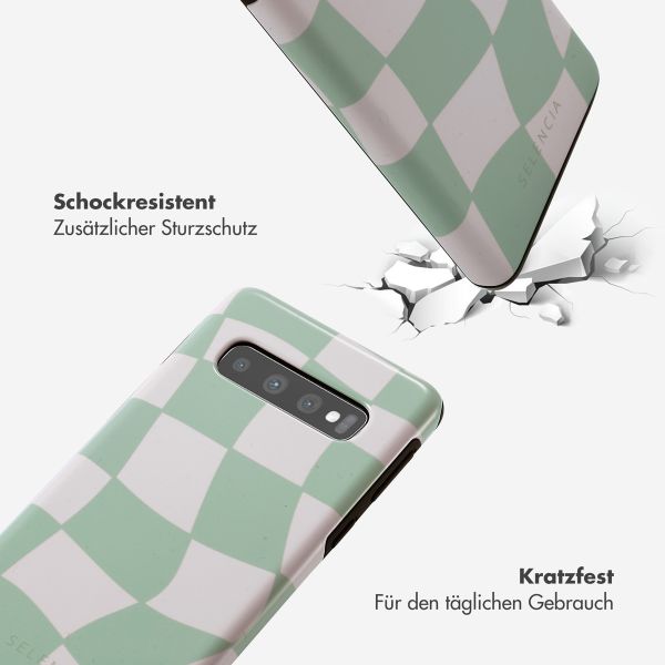 Selencia Vivid Tough Back Cover für das Samsung Galaxy S10 - Groovy Sage Green