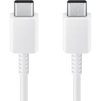 Samsung Original USB-C-zu-USB-C-Kabel - 1.8 meter - 25 Watt - Weiß + Original Fast Charging Adapter USB-C Oplader - in Fabrikverpackung - 25 Watt - Weiß