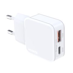 Accezz Ultra Slim GaN Ladegerät - USB-C + USB-A - 30 W - Weiß