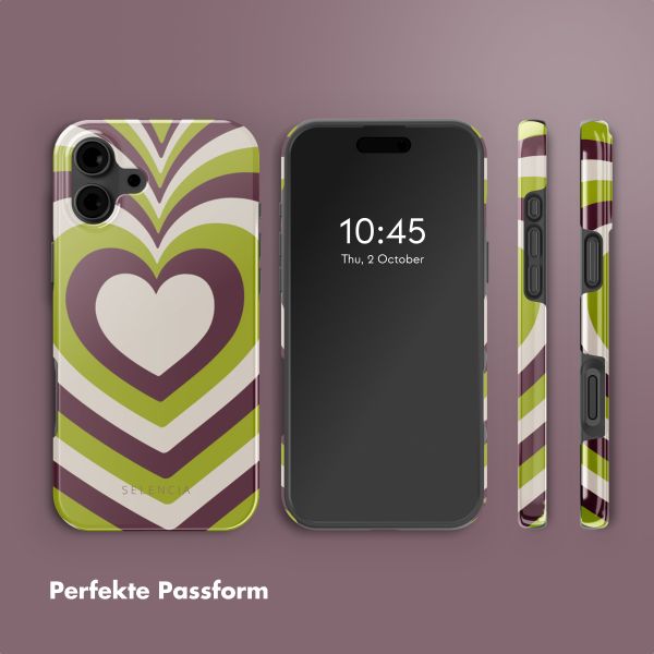 Selencia Vivid Rückabdeckung mit MagSafe Apple iPhone 16 - Double Hearts Plum Fern