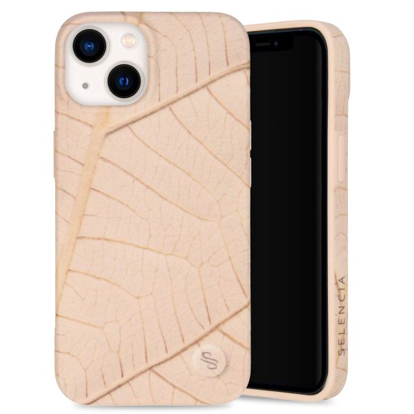 Selencia Aurora Fashion Back Case für das iPhone 14 - ﻿Strapazierfähige Hülle - 100 % recycelt - Earth Leaf Beige