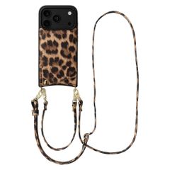 Selencia Nova HandyHülle mit Kordel und Kartenhalter Apple iPhone 18 Pro Max / 17 Pro Max - Leopard