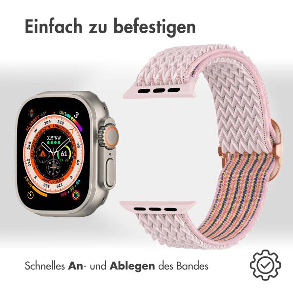 imoshion Elastisches Nylonarmband für das  Apple Watch Series 1 t/m 11 / SE / Ultra (44/45/46/49 mm) - Rosa