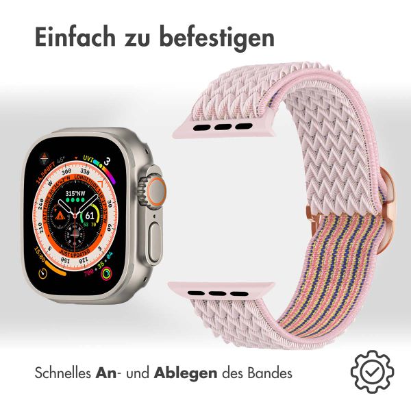 imoshion Elastische Nylonarmband für das Apple Watch Series 1 bis 10 / SE / Ultra (2) (44/45/46/49 mm) - Rosa