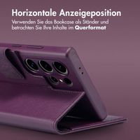 Accezz 2-in-1 Klapphülle aus Leder mit MagSafe für das Samsung Galaxy S24 Ultra - Heath Purple