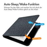 imoshion Canvas Sleepcover Klapphülle mit stand für das voor de Kobo Libra Colour - Glitter Schwarz