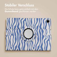 imoshion 360° drehbare Design Klapphülle Samsung Galaxy Tab A9 Plus - White Blue Stripes