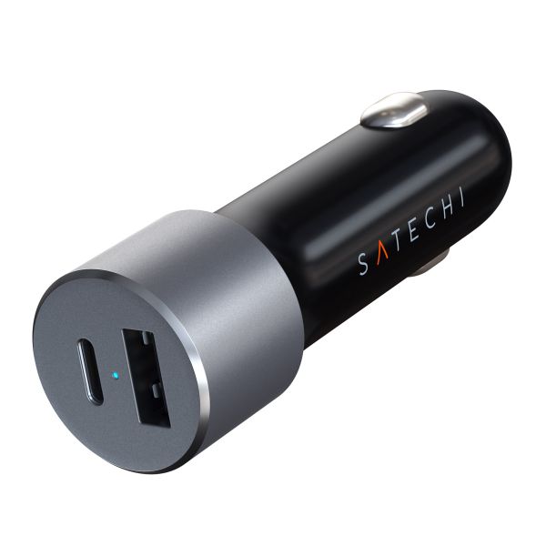 Satechi Duales Autoladegerät 72 Watt | USB-A + USB-C – Space Grau