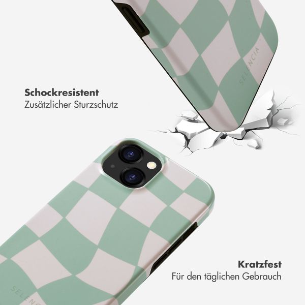 Selencia Vivid Tough Back Cover für das iPhone 15  - Groovy Sage Green