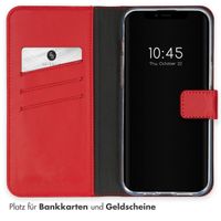 Selencia Echtleder Klapphülle Apple iPhone 15 Plus - Rot