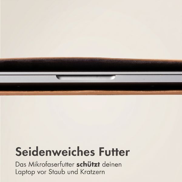 Accezz Leather Laptop Hülle Apple MacBook 15 Zoll - Laptop Sleeve - Cognac