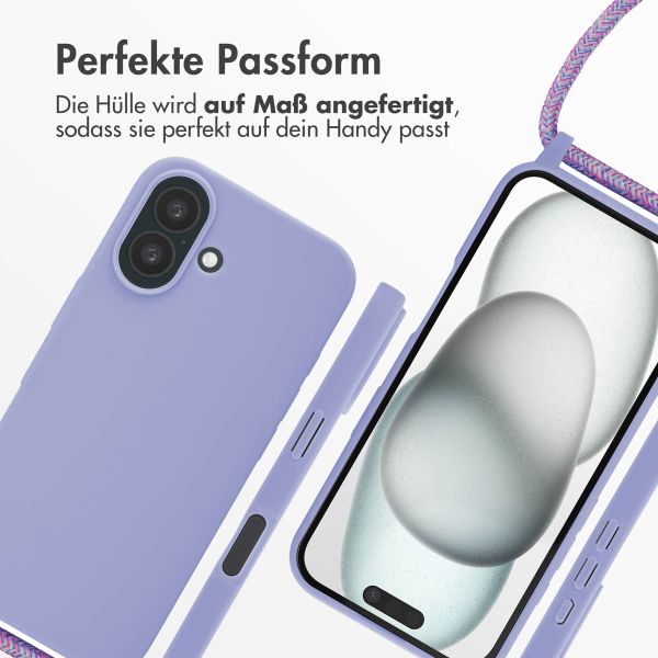 imoshion Silikonhülle mit Band für das Apple iPhone 16 - Violett