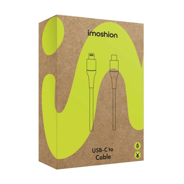 imoshion ﻿Lightning- auf USB-C-Kabel – nicht MFi-zertifiziert  – Geflochtenes Gewebe  – 3 m – Weiß