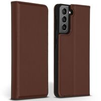 Accezz Premium Leather Slim Klapphülle für das Samsung Galaxy S21 - Braun