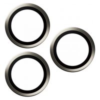 PanzerGlass Kameraprotektor Hoop Optic Rings für das Apple iPhone 15 Pro / 15 Pro Max - Natural Titanium