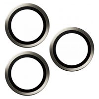 PanzerGlass Kameraprotektor Hoop Optic Rings für das iPhone 15 Pro / 15 Pro Max - Natural Titanium