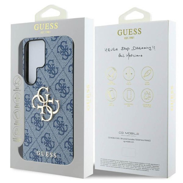 Guess 4G Metal Logo Back Cover Samsung Galaxy S25 Ultra - Blau