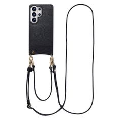 Selencia Nova HandyHülle mit Kordel und Kartenhalter Samsung Galaxy S26 Ultra - Schwarz