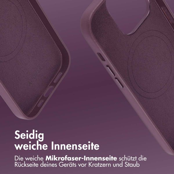 Accezz MagSafe Leather Backcover für das iPhone 14 Pro - Heath Purple