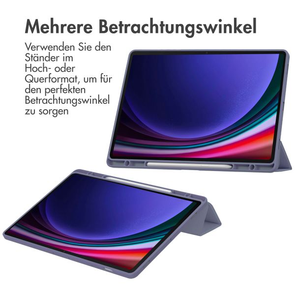 imoshion Trifold Hardcase Klapphülle für das Samsung Galaxy Tab S10 Plus / Tab S9 Plus / Tab S9 Plus FE 12.4 Zoll - Violett