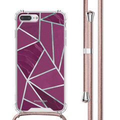 imoshion Design Hülle mit Band iPhone 8 Plus / 7 Plus - Bordeaux Graphic