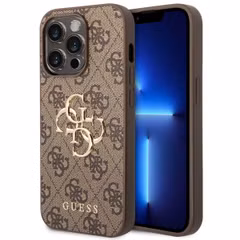 Guess 4G Metal Logo Back Cover für das Apple iPhone 14 Pro Max - Braun