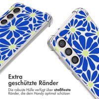 imoshion Design Hülle mit Band Samsung Galaxy S23 Plus - Cobalt Blue Flowers Connect