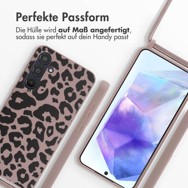 imoshion SilikonHülle design mit Band Samsung Galaxy A55 - Animal Pink