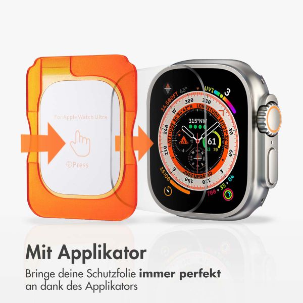 Accezz Displayschutz aus gehärtetem Glas mit Applikator Apple Watch Ultra 1 / 2 / 3 - 49 mm