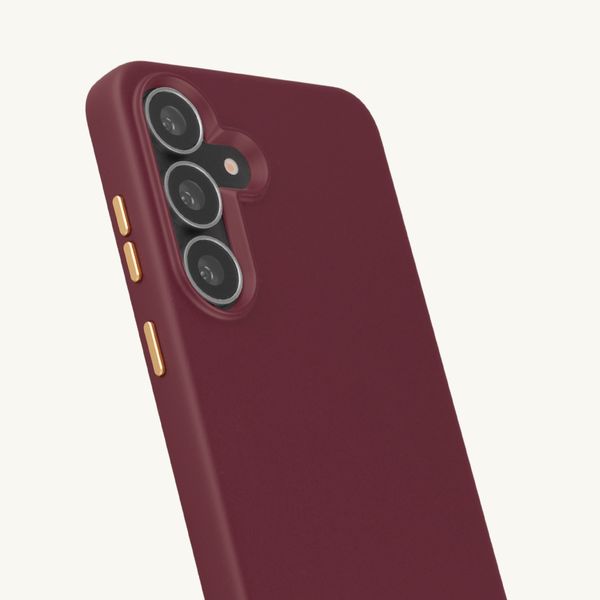 Selencia Rivièra Backcover mit MagSafe mit abnehmbaren Haken Samsung Galaxy S25 FE - Bold Burgundy