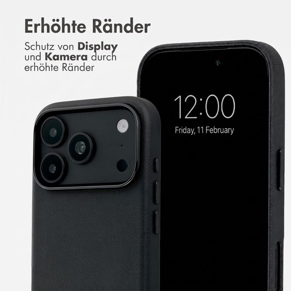 Accezz MagSafe Leather Backcover Apple iPhone 18 Pro / 17 Pro - Onyx Black