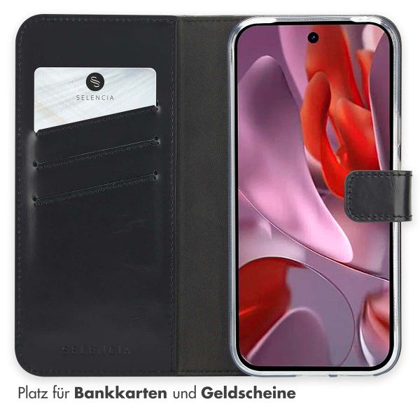 Selencia Echtleder Klapphülle Google Pixel 9A - Schwarz