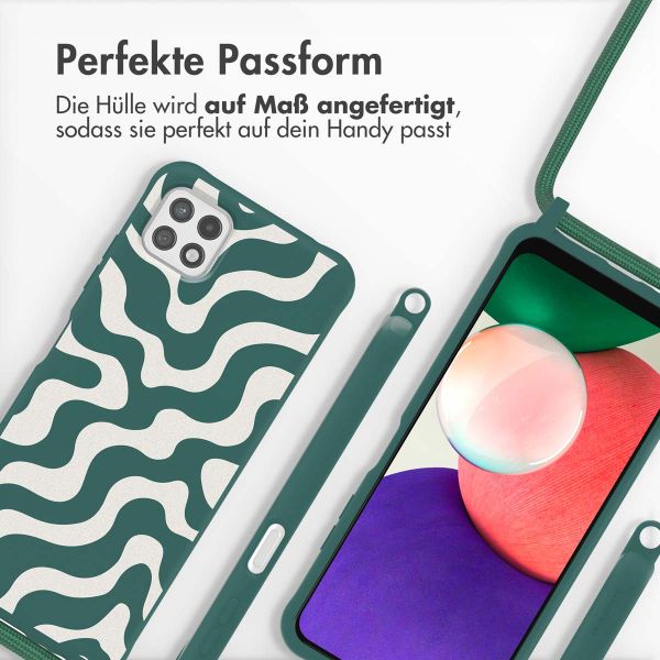 imoshion SilikonHülle design mit Band Samsung Galaxy A22 (5G) - Petrol Green Groovy