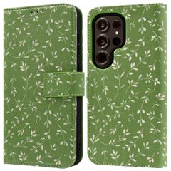 imoshion Design Klapphülle für das Samsung Galaxy S24 Ultra - Green Flowers