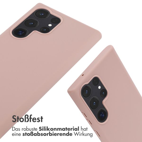 imoshion Silikonhülle mit Band für das Samsung Galaxy S23 Ultra - Sand Pink