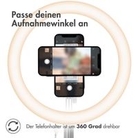 imoshion LED-Ringlicht – Ringleuchte Smartphone – Ringlicht mit Stativ – Verstellbar - Weiß