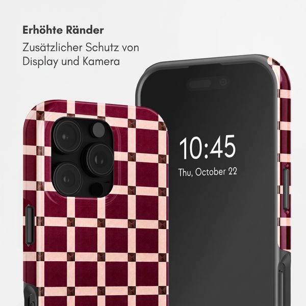 Selencia Vivid Back Cover Apple iPhone 16 Pro - Check This Burgundy
