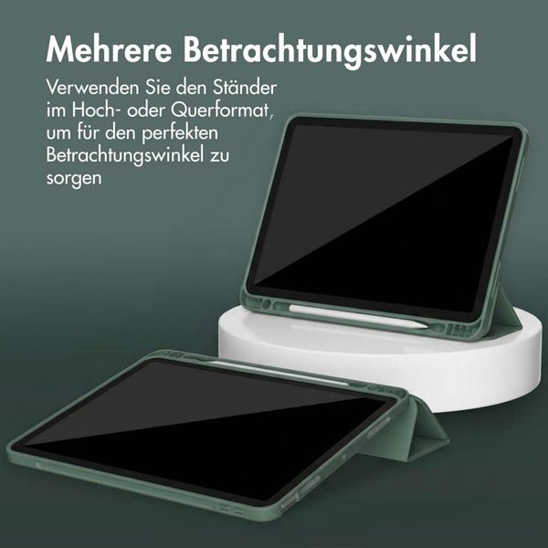 Accezz Smarte Klapphülle aus Silikon Apple iPad Air 11 Zoll (2026) M4 / (2025) M3 / (2024) M2 / Air 5 (2022) / Air 4 (2020) - Dunkelgrün