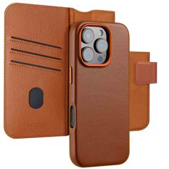 Accezz 2-in-1 Klapphülle aus Leder mit MagSafe für das iPhone 16 Pro Max - Sienna Brown