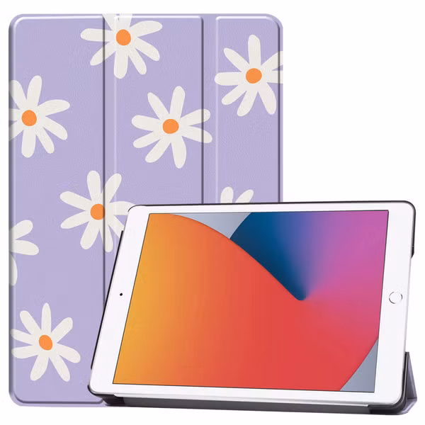 imoshion Design Trifold Klaphülle Apple iPad 9 (2021) 10.2 Zoll / iPad 8 (2020) 10.2 Zoll / iPad 7 (2019) 10.2 Zoll - Flowers Distance