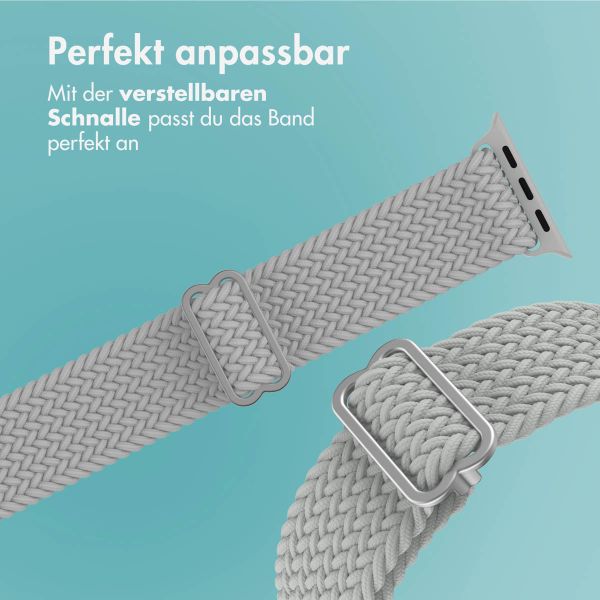 imoshion Gewebtes Nylonarmband für die Apple Watch Series 1 bis 10 / SE / Ultra (2) (44/45/46/49 mm) - Grau