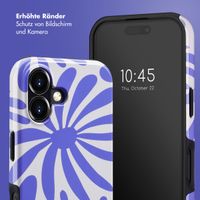 Selencia Vivid Tough Back Cover MagSafe für das Apple iPhone 16 - Modern Bloom Sapphire Blue