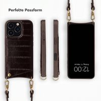 Selencia Nova Echtleder Backcover mit Kartenhalter Apple iPhone 16 Pro - Dark Chocolate