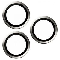 PanzerGlass Kameraprotektor Hoops Optic Rings für das Apple iPhone 15 Pro / 15 Pro Max - White Metal