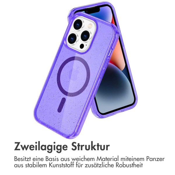 imoshion Sparkle Back Cover mit MagSafe Apple iPhone 14 Pro - Glitzer Violett