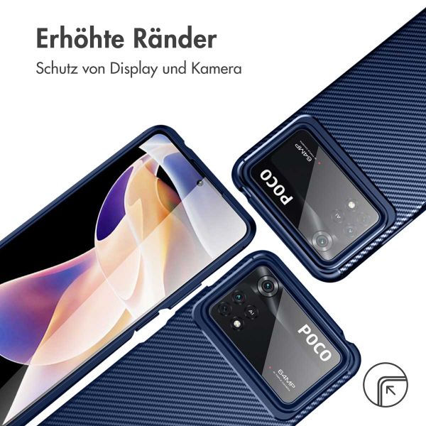 imoshion Carbon-Hülle für das Xiaomi Poco X4 Pro - Blau
