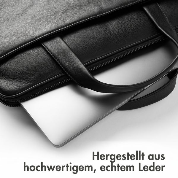 Accezz Leather Laptoptasche 16 Zoll - Schwarz