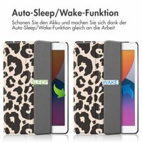 imoshion Design Trifold Klaphülle Apple iPad 9 (2021) 10.2 Zoll / iPad 8 (2020) 10.2 Zoll / iPad 7 (2019) 10.2 Zoll - Leopard